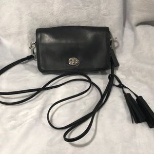 Coach Legacy Black Leather Penny Crossbody Bag